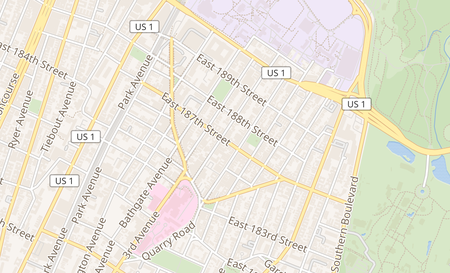 map of 571 E 187th St Bronx, NY 10458
