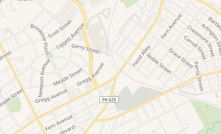 map of 733 Lancaster Ave. Reading, PA 19607