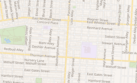 map of 1090 Parsons Ave Columbus, OH 43206