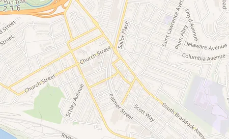 map of 2012 Noble Street Swissvale, PA 15218