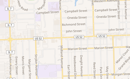 map of 1350 W Jefferson St Joliet, IL 60435
