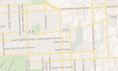 map of 200 N. Highland Ave E Baltimore, MD 21224