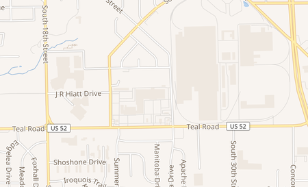 map of 2500 Teal Rd Lafayette, IN 47905