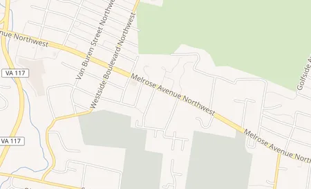 map of 3542 Melrose Ave Roanoke, VA 24017