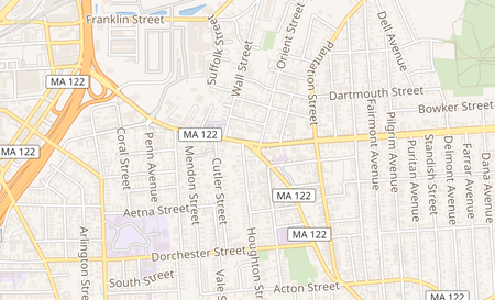 map of 338 Grafton St Worcester, MA 01604