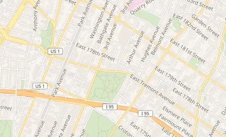 map of 563 E Tremont Ave Bronx, NY 10457