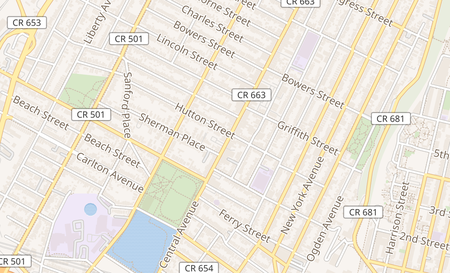 map of 283 Central Ave Jersey City, NJ 07307