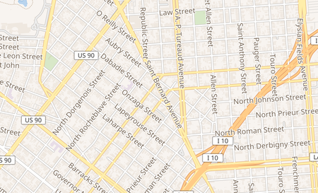 map of 2108 St. Bernard Ave. New Orleans, LA 70119