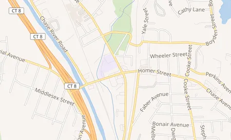 map of 1101 Huntingdon Ave Waterbury, CT 06704