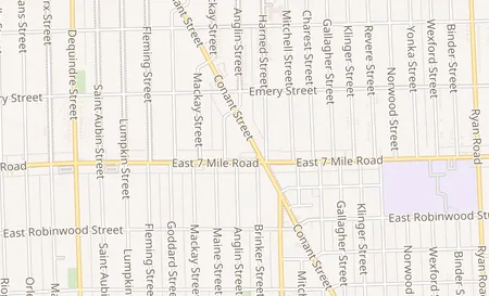 map of 2847 E 7 Mile Rd Detroit, MI 48234