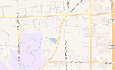 map of 1895 N Perry St Pontiac, MI 48340