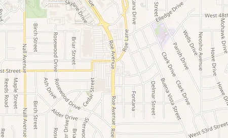 map of 5018 Roe Blvd Roeland Park, KS 66205