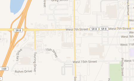 map of 1047 W 7th St Auburn, IN 46706