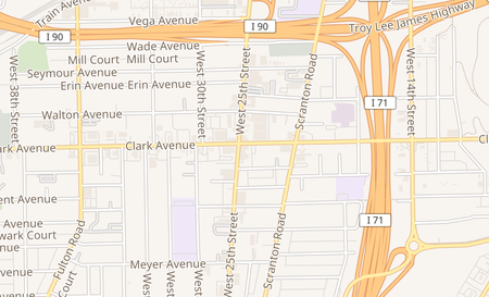 map of 3101 W 25th St Cleveland, OH 44109