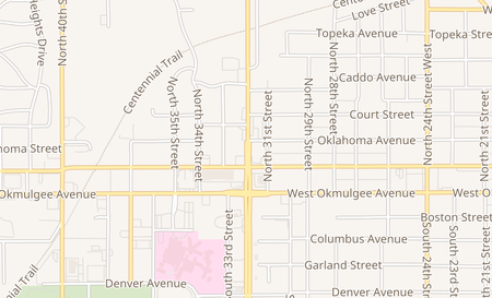 map of 219 N 32nd St Muskogee, OK 74401