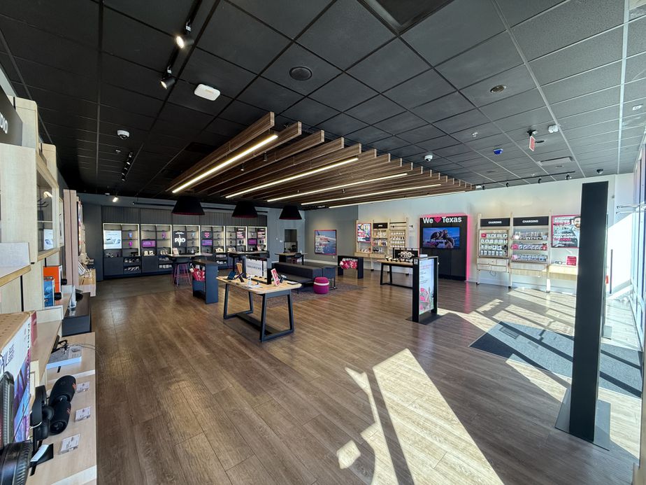 Interior photo of T-Mobile Store at Alamo Quarry Market, San Antonio, TX