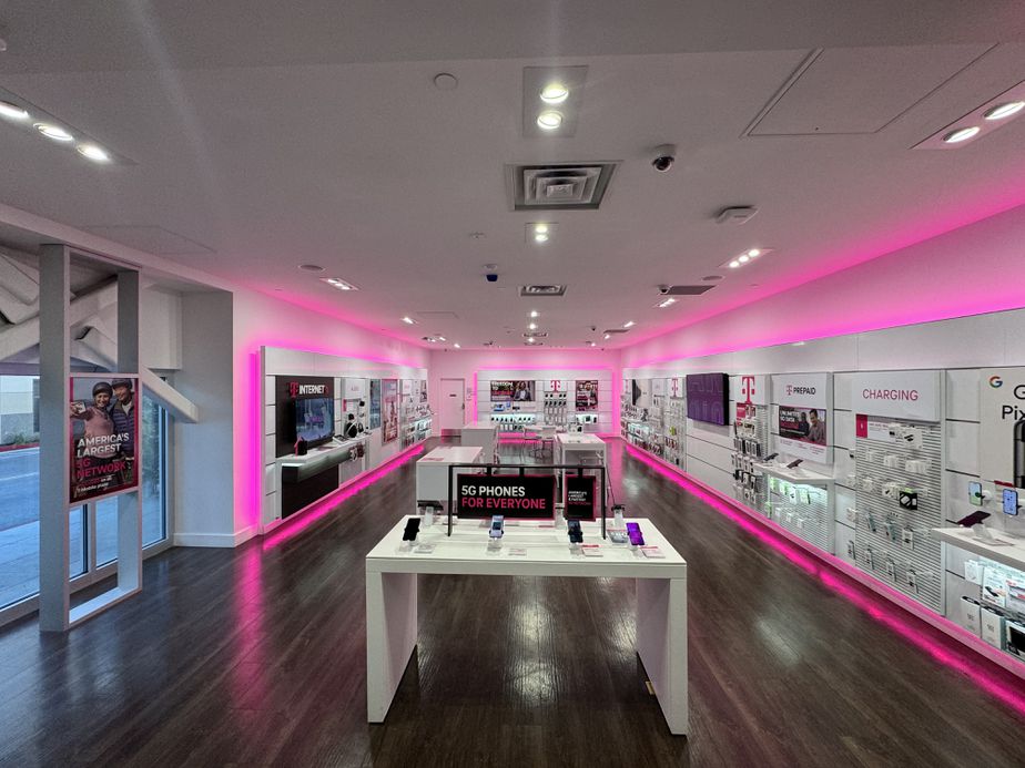 Interior photo of T-Mobile Store at Hillsdale Mall, San Mateo, CA