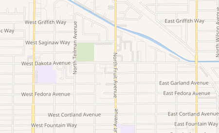 map of 539 W Dakota Ave Fresno, CA 93705