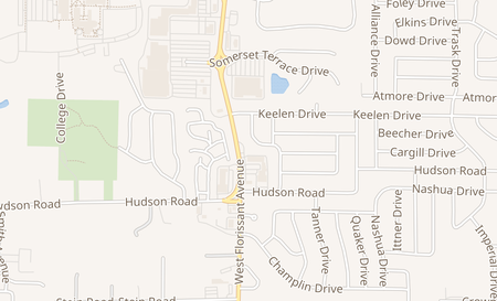 map of 10484 W Florissant Ave Saint Louis, MO 63136