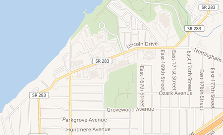map of 16122 Lake Shore Blvd Cleveland, OH 44110