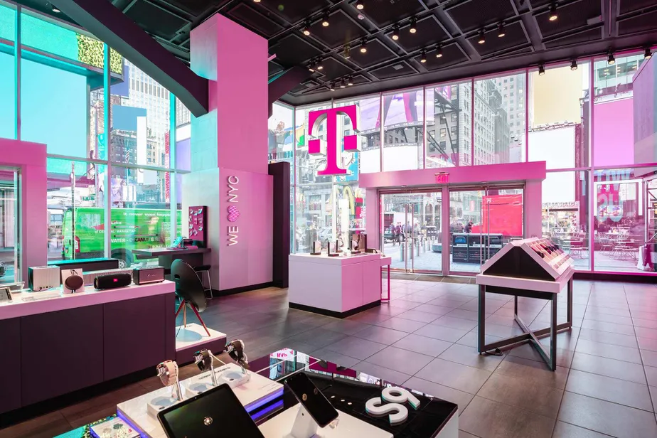 Experience all that T-Mobile has to offer while looking out onto all the action outside!