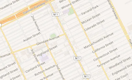 map of 12501 Woodward Ave Highland Park, MI 48203