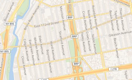 map of 1618 Westchester Ave Bronx, NY 10472