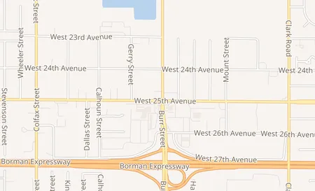 map of 5404 W 25th Ave Gary, IN 46406
