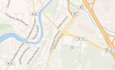 map of 719 Bald Hill Rd Warwick, RI 02886