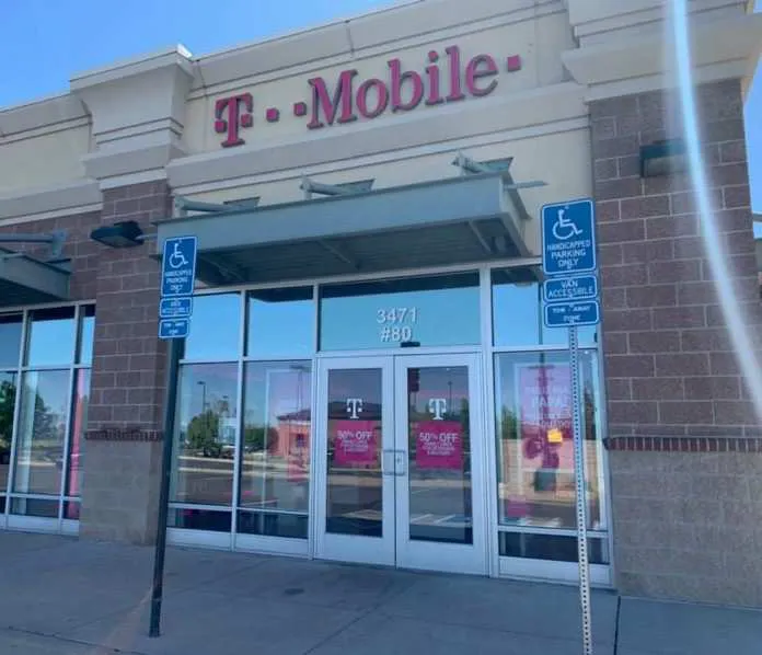 Exterior photo of T-Mobile store at I-70 & Tower Rd., Aurora, CO