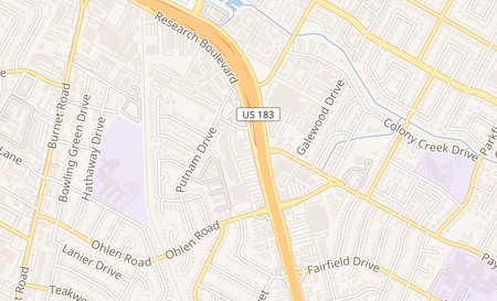 map of 8756 Research Blvd Austin, TX 78758