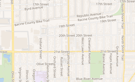map of 2022 Lathrop Avenue Racine, WI 53405
