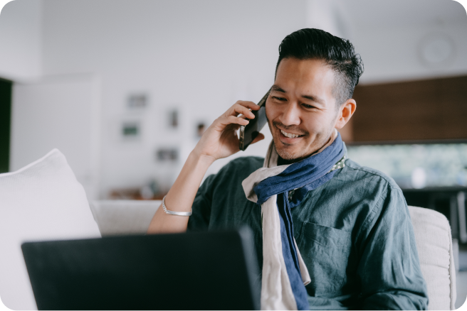Man talking on his cell phone