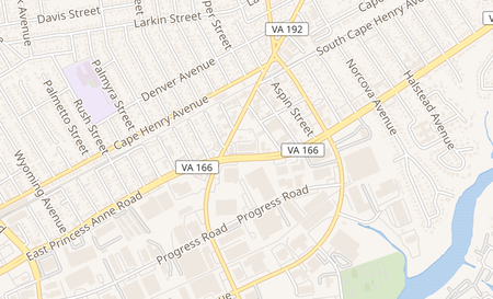 map of 4544 E Princess Anne Road Norfolk, VA 23502