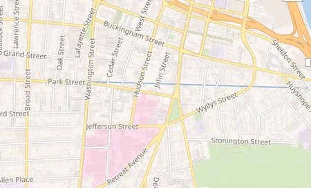 map of 67 Park St Hartford, CT 06106