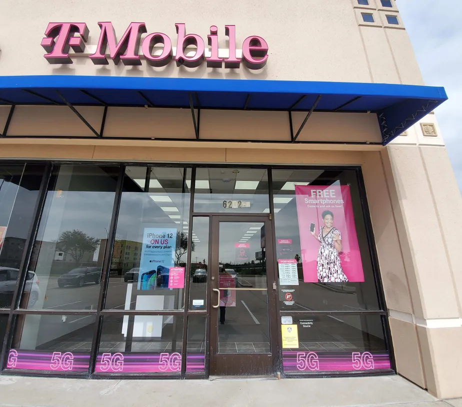 Exterior photo of T-Mobile store at Broadway St & 62nd St, Galveston, TX