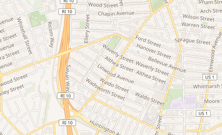 map of 601 Cranston St 2 Providence, RI 02907
