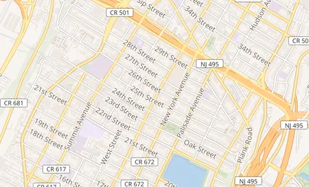 map of 2509 Bergenline Ave Union City, NJ 07087