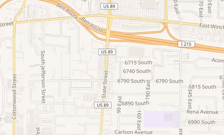map of 6657 S. State Street # 2 Murray, UT 84107