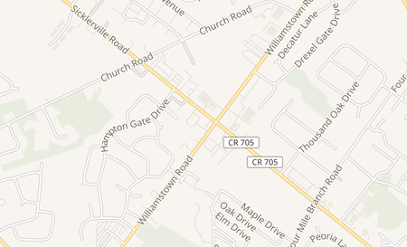 map of 521 Williamstown Road Sicklerville, NJ 08081