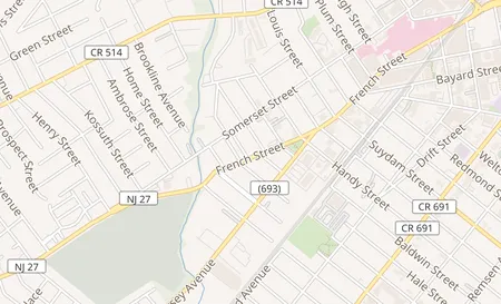 map of 207 French St New Brunswick, NJ 08901