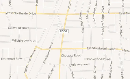 map of 4329 N. State St. Jackson, MS 39206