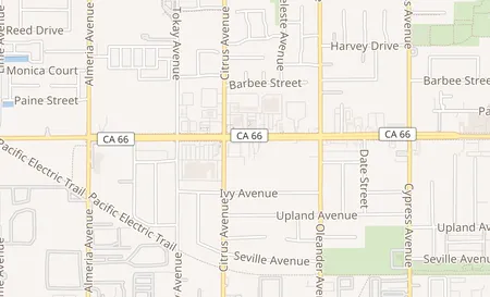 map of 16133 Foothill Blvd Fontana, CA 92335