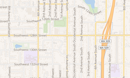 map of 12805 1st Avenue South Suite C Burien, WA 98168