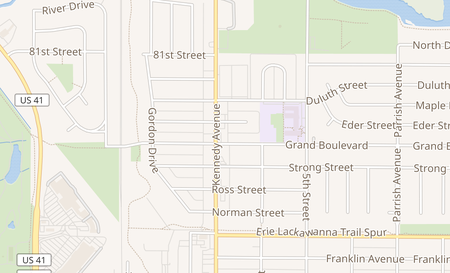 map of 8241(B) Kennedy Ave Highland, IN 46322