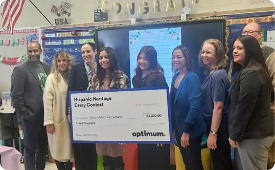 Brentwood Eighth Grader Receives $3,000 Optimum Scholarship Check