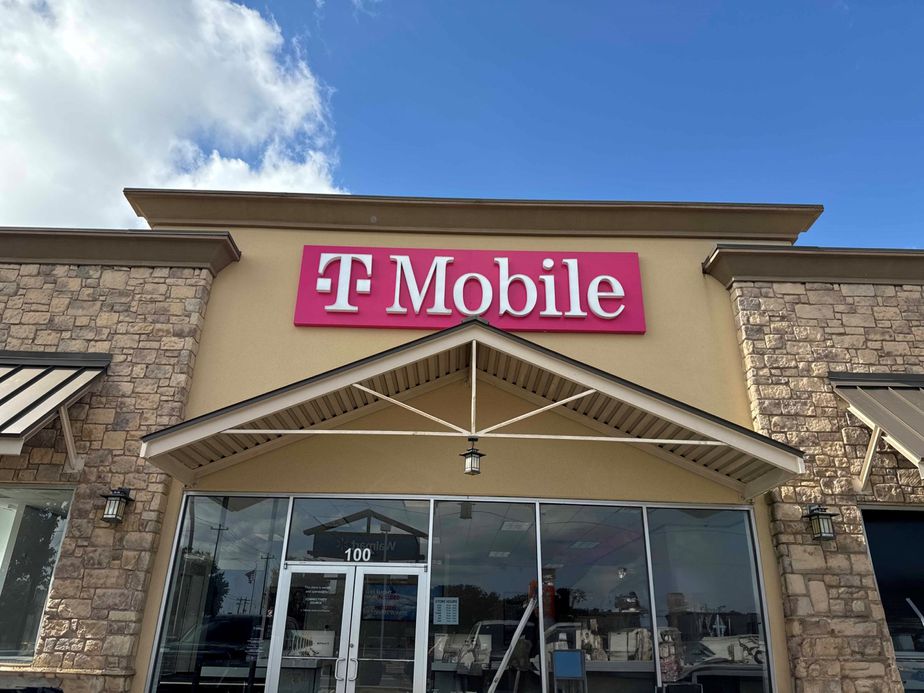 Exterior photo of T-Mobile Store at Old San Antonio Rd & Main St, Buda, TX