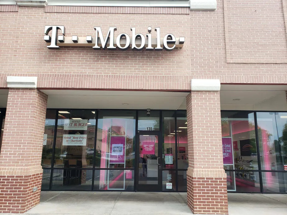 Exterior photo of T-Mobile store at S Tryon St & Steele Creek Rd, Charlotte, NC