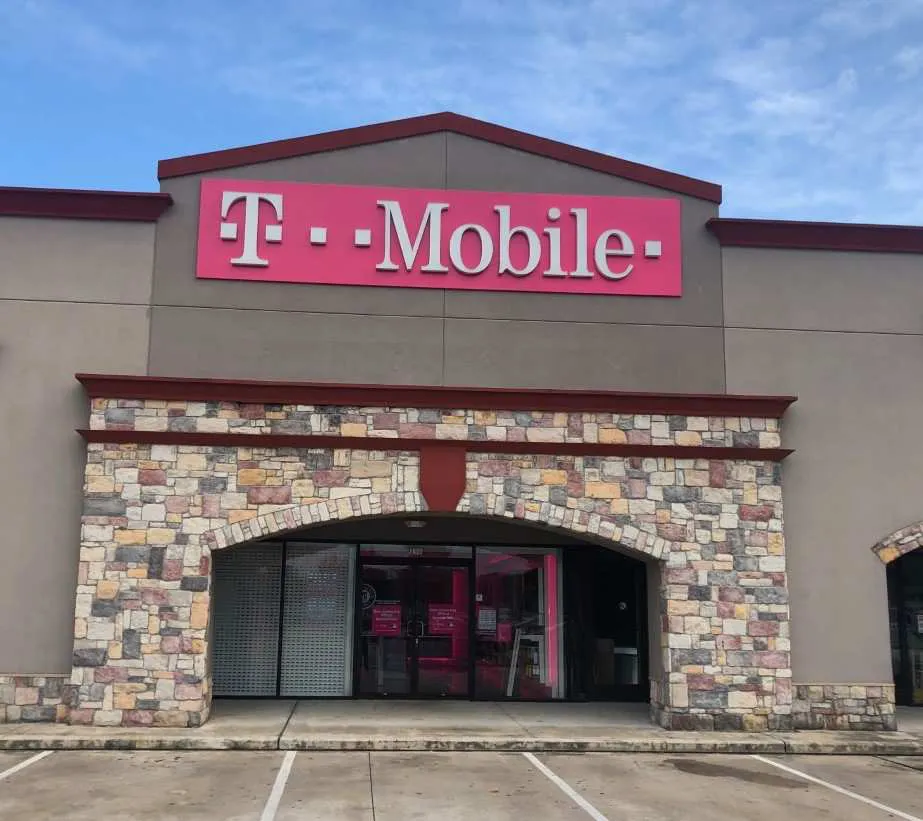 Exterior photo of T-Mobile store at Broadway & Old Chocolate Bayou Rd, Pearland, TX