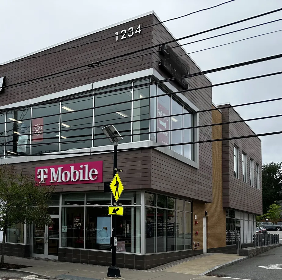 Exterior photo of T-Mobile Store at Boylston St & Holly Ln, Chestnut Hill, MA